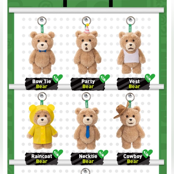 Pop Mart Ted 2 Plush Keychain Pendant Party Bear - Picture 8 of 8